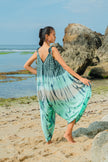 Tie Dye Stripe Romper - Turquoise & Grey