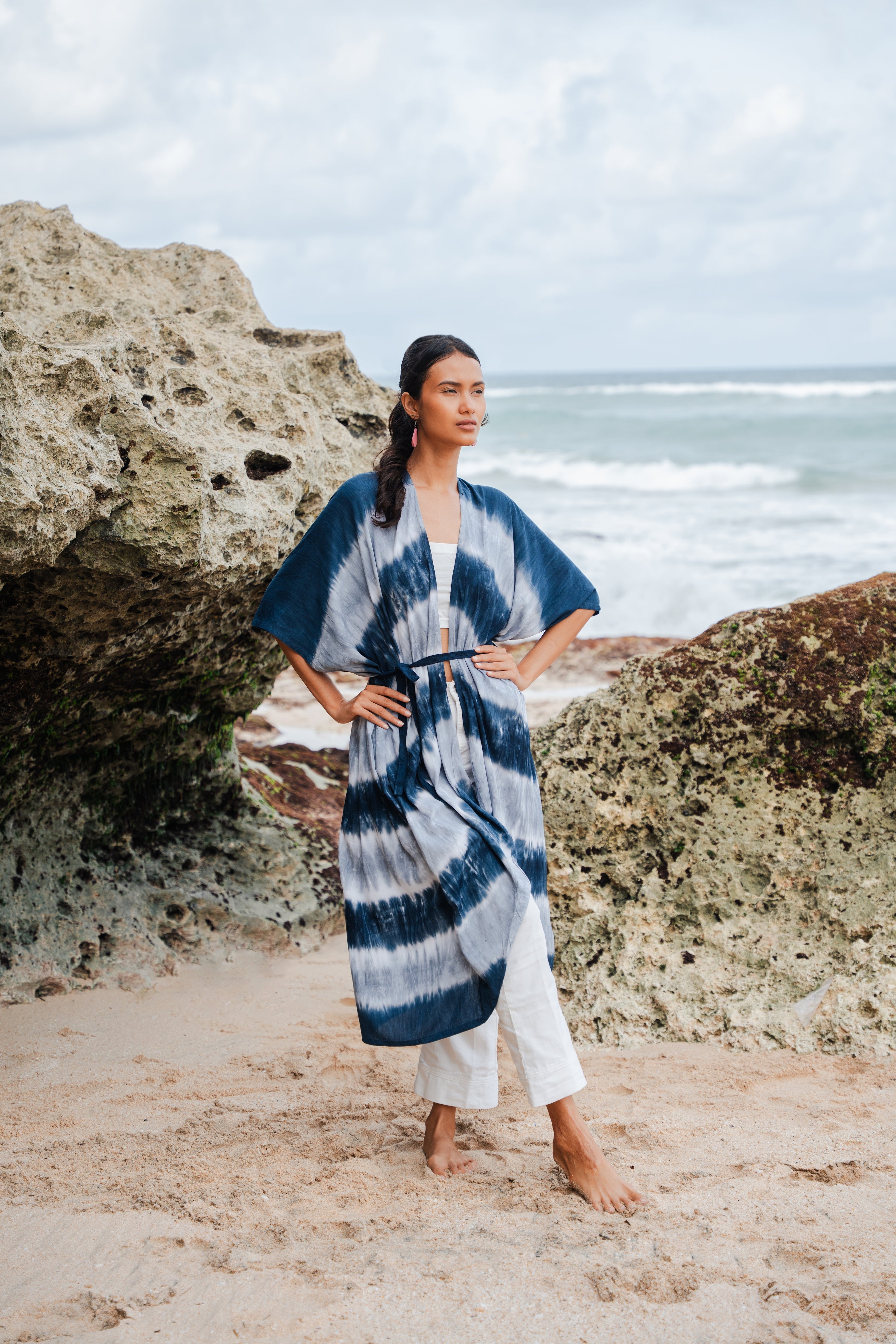 Stripey Kimono - Monochrome