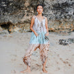 Tie Dye Lapis Ombre Romper - Mint & Brown