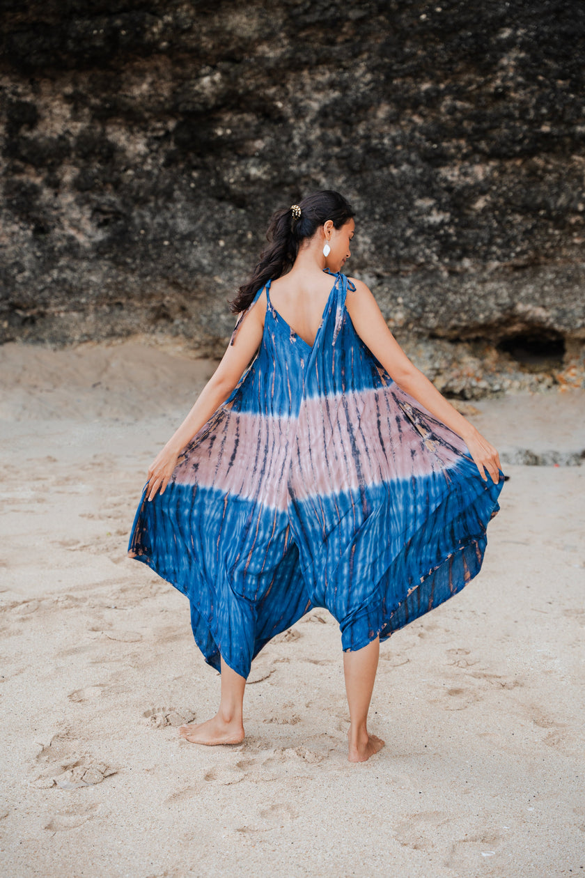 Tie Dye Lapis Ombre Romper - Blue & Pink