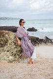 Simple Bone Tie Dye Kimono - Pink
