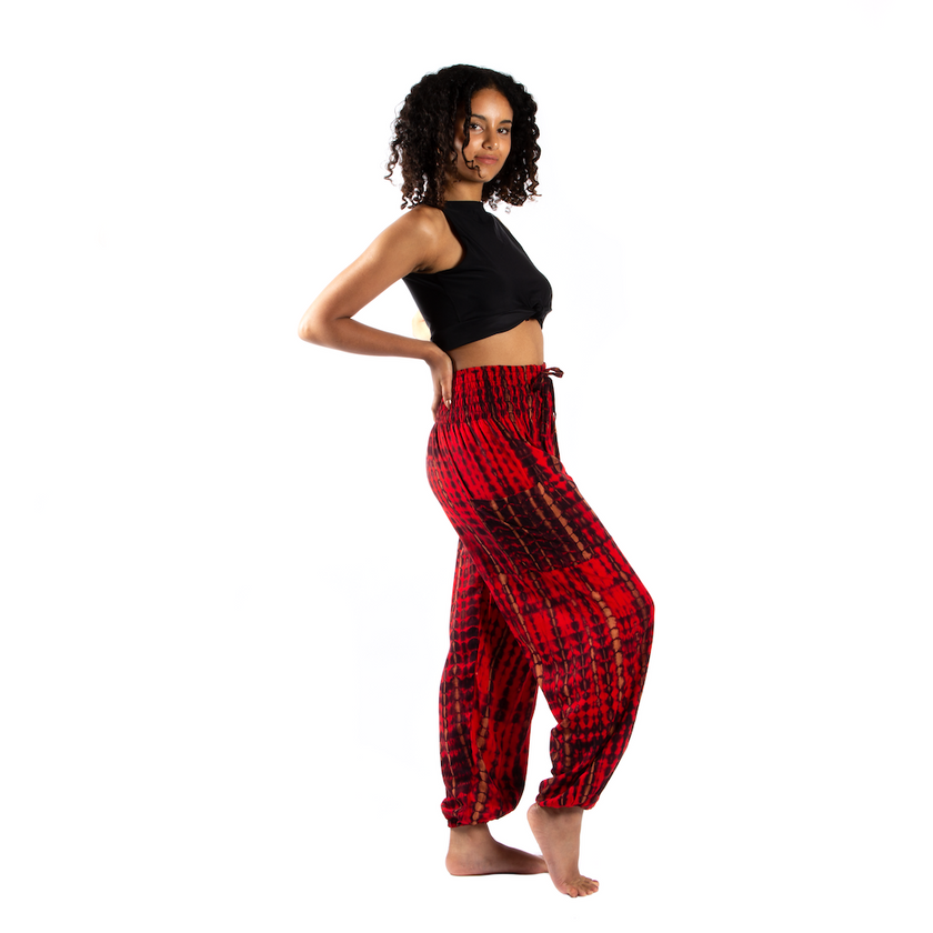 Tie-Dye Bone Motif Bali Pants