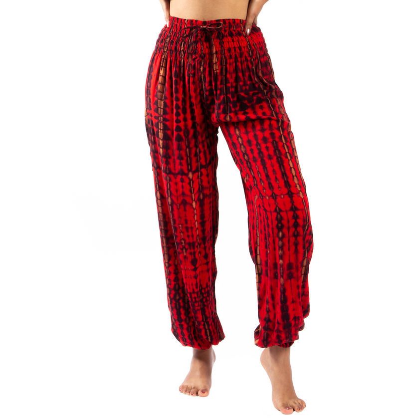 Tie-Dye Bone Motif Bali Pants