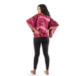 Purple Hippie Tie Dye Split Shoulder Top