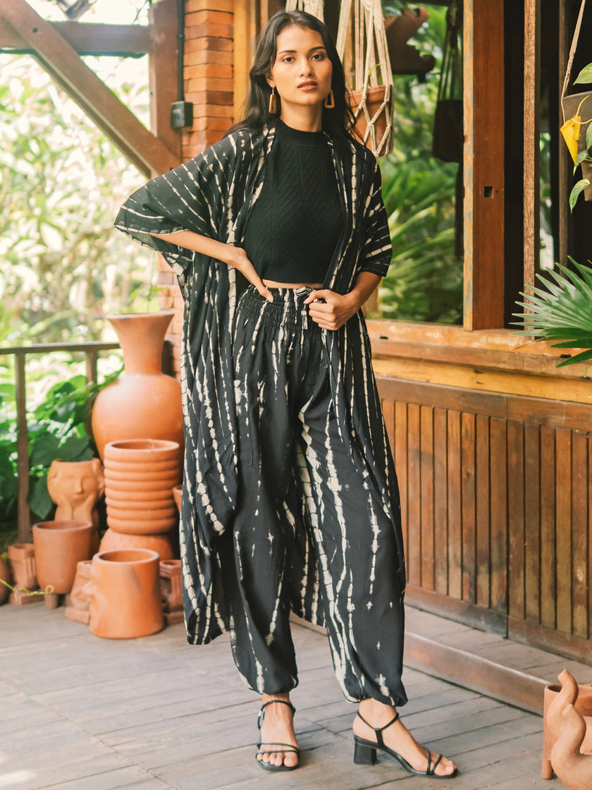Black & White Tie Dye Bali Pants