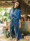 Tie Dye Long Kimono -Blue