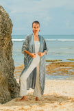Bone Tie Dye Kimono - Grey & White