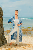 Bone Tie Dye Kimono- Navy & White