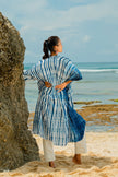 Bone Tie Dye Kimono- Navy & White