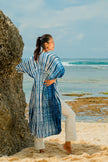 Bone Tie Dye Kimono- Navy & White