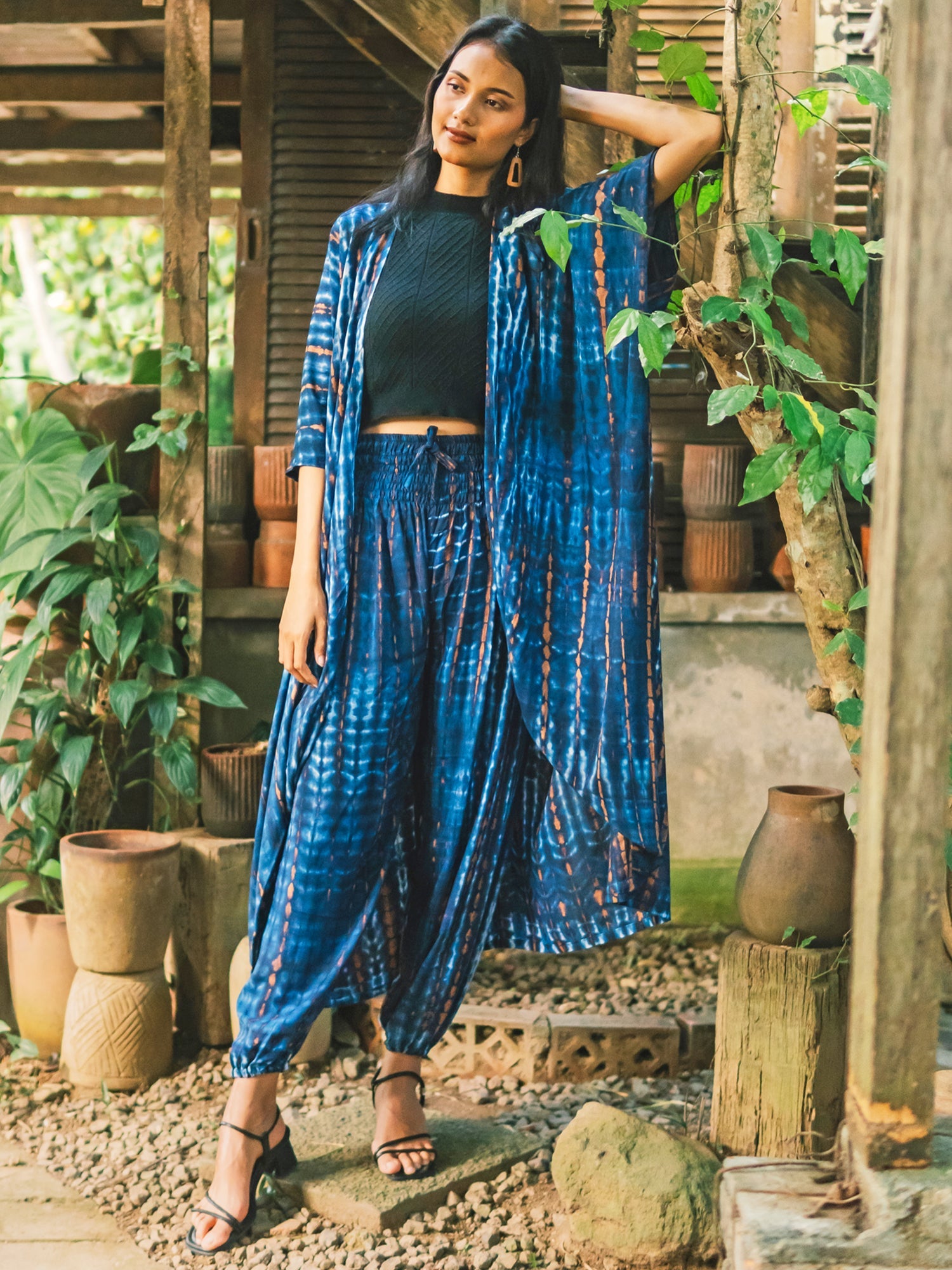 Bone Tie Dye Bali Pants - Blue