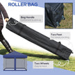 Outsunny 10' x 10' Pop-Up Party Tent Outdoor Canopy Tent with Mesh Sidewalls, 3-Level Adjustable Height, Roller Bag, Blue