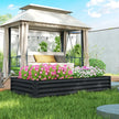 6 x 3 x 1ft Galvanized Raised Garden Bed, Reinforced Outdoor Planter Box with Open Bottom, Dark Grey