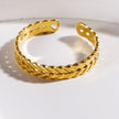 LUCAS: Double Stacked Herringbone Design Textured Ring