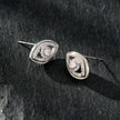 Boucles d'oreilles Lucky Eye en or blanc (ton argenté) : boucles d'oreilles œil maléfique ornées de zircone (CZ).