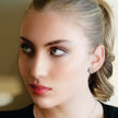 Boucles d'oreilles Lucky Eye en or blanc (ton argenté) : boucles d'oreilles œil maléfique ornées de zircone (CZ).