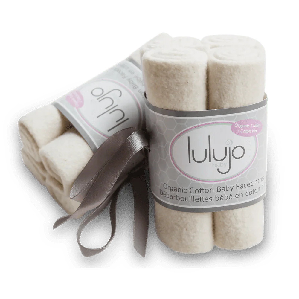 LULUJO Organic Cotton Wash Cloths 4 pack