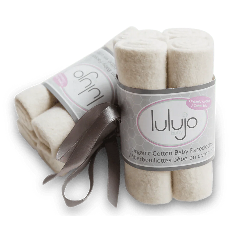 LULUJO Organic Cotton Wash Cloths 4 pack