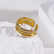 LUMINA : Bague ornée de plusieurs rangées de zircons.