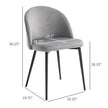 Dylan Set of 2 Mid-Back Velvet-Touch Dining Chairs-Grey
