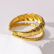 LYAM : Bague double avec textures contrastées