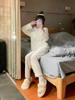 Lace Long-sleeved Pajamas Set For Women