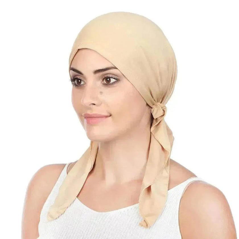 Ladies Arab  Baotou Solid Color Pullover Tail Hat