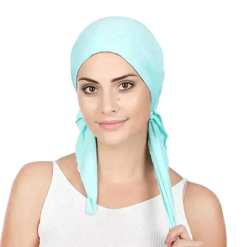 Ladies Arab  Baotou Solid Color Pullover Tail Hat