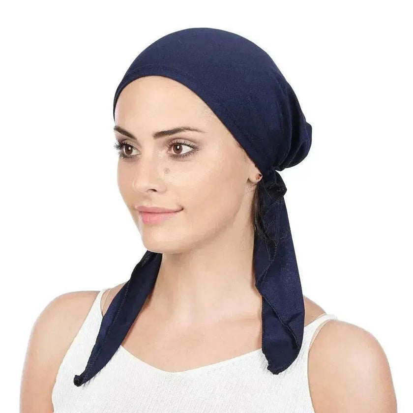 Ladies Arab  Baotou Solid Color Pullover Tail Hat