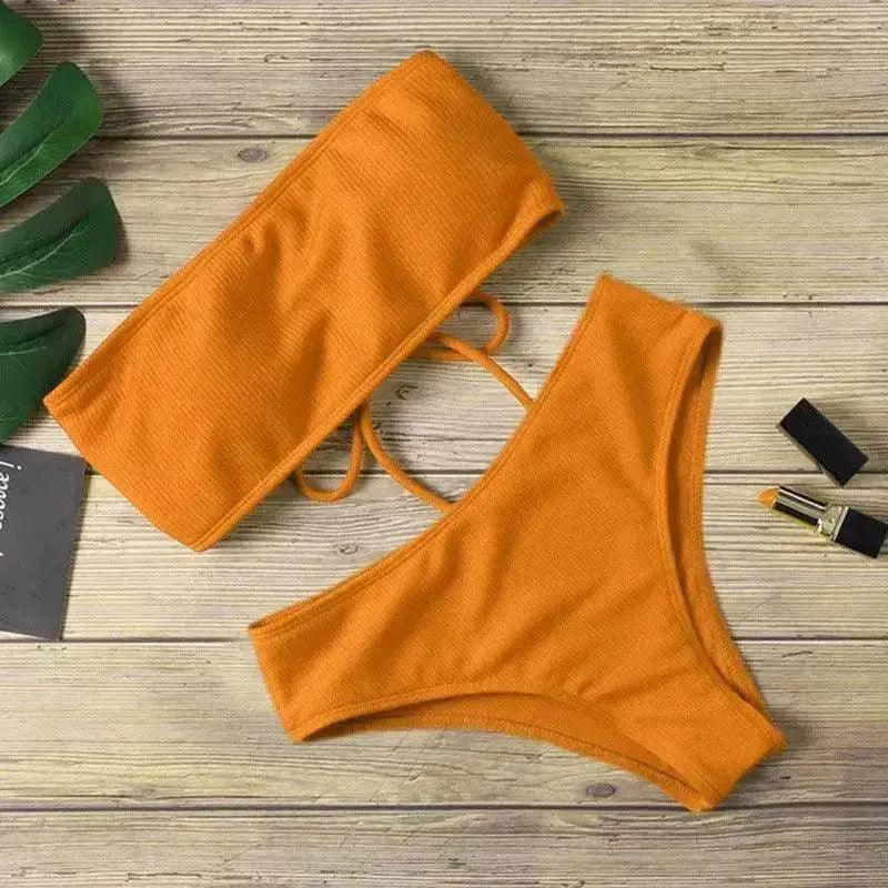 Women's Solid Color One-Piece Bikini Swimsuit – 6 Colors S–XL