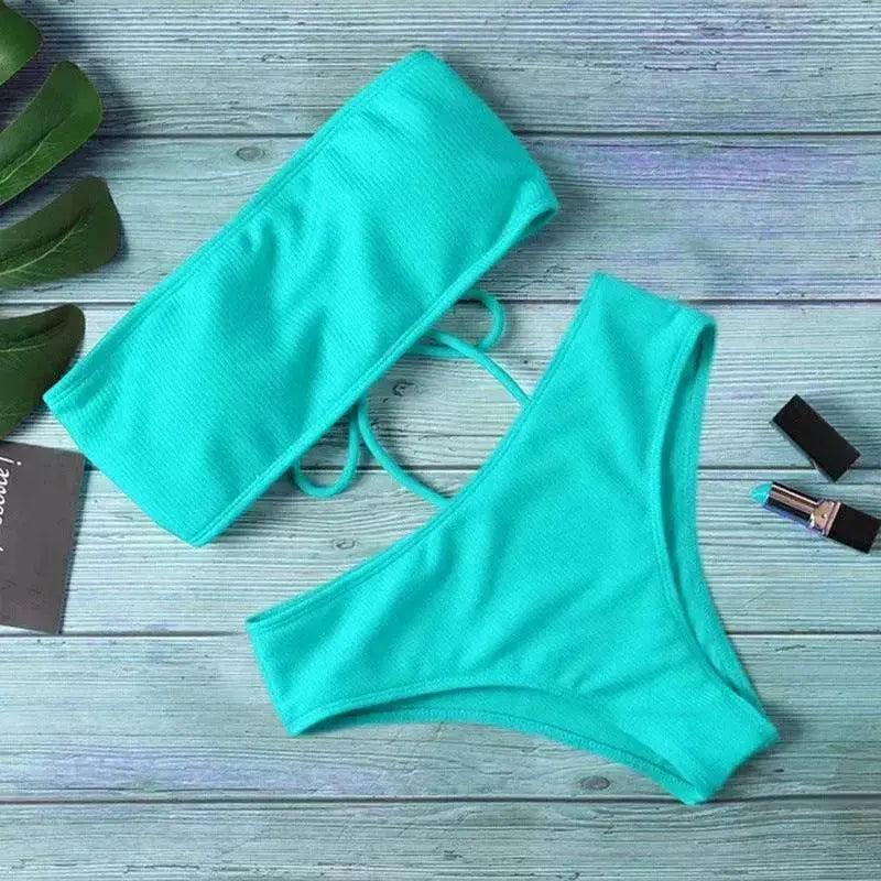 Women's Solid Color One-Piece Bikini Swimsuit – 6 Colors S–XL