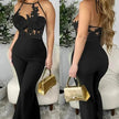 Ladies' Mesh Stitching Tight Party Club Jumpsuit