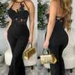 Ladies' Mesh Stitching Tight Party Club Jumpsuit