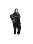 Women's Plus Size Mulberry Silk Pajama Set Black