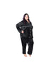 Women's Plus Size Mulberry Silk Pajama Set Black