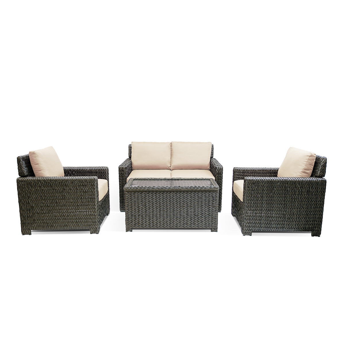 Laguna Point 5-Piece Wicker Outdoor Conversational Loveseat Set
