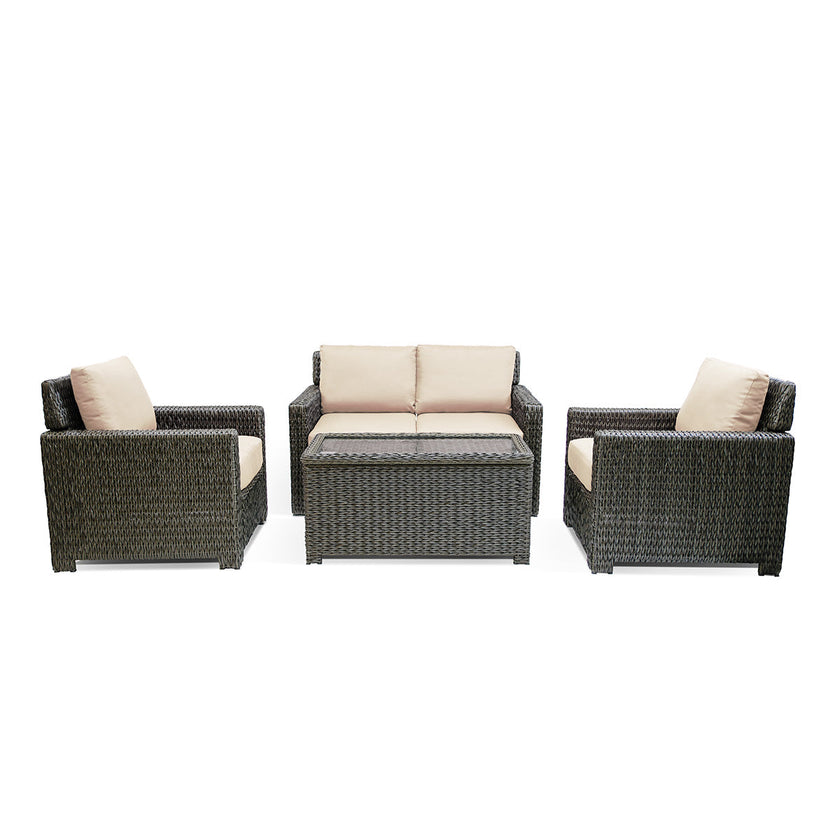 Laguna Point 5-Piece Wicker Outdoor Conversational Loveseat Set