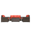 Laguna Point 4-Piece Wicker Outdoor Modular Conversational Set