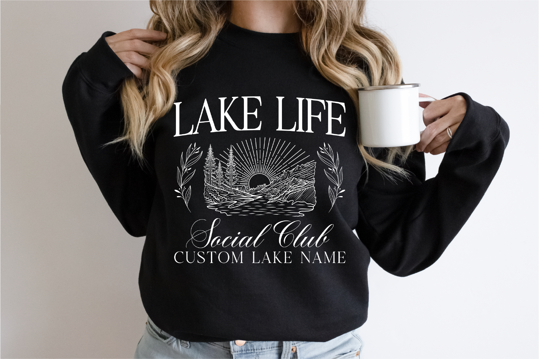 Lake Life Social Club Unisex Crewneck Sweatshirt | Lake Apparel | Camping Clothing