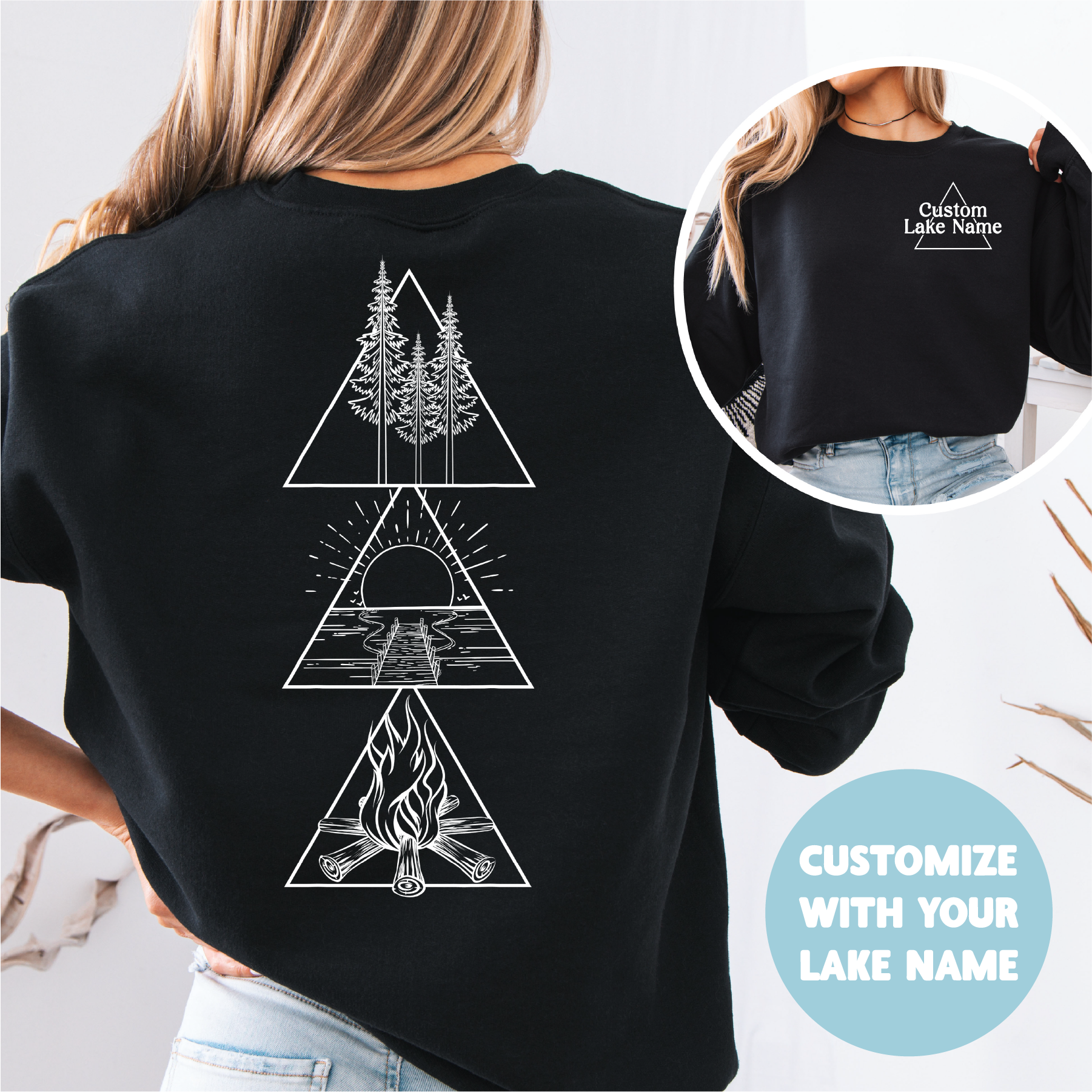 Lake Triangle Personalized Sweatshirt | Summer Apparel | Custom Apparel