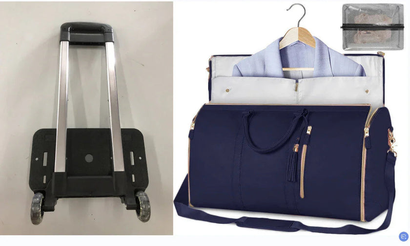 Large Capacity Trolley Travel Bag, Portable Folding Fitness Bag