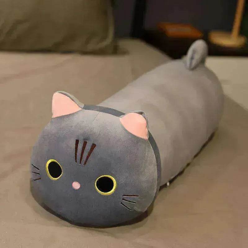 Large Size Cartoon Cat Plush Toys Stuffed Cloth Doll Long Animal Pillow Cushion