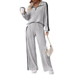 Large Size Casual Suit Women's Sweater Wide Leg Pants Two-piece Set