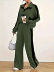 Large Size Casual Suit Women's Sweater Wide Leg Pants Two-piece Set
