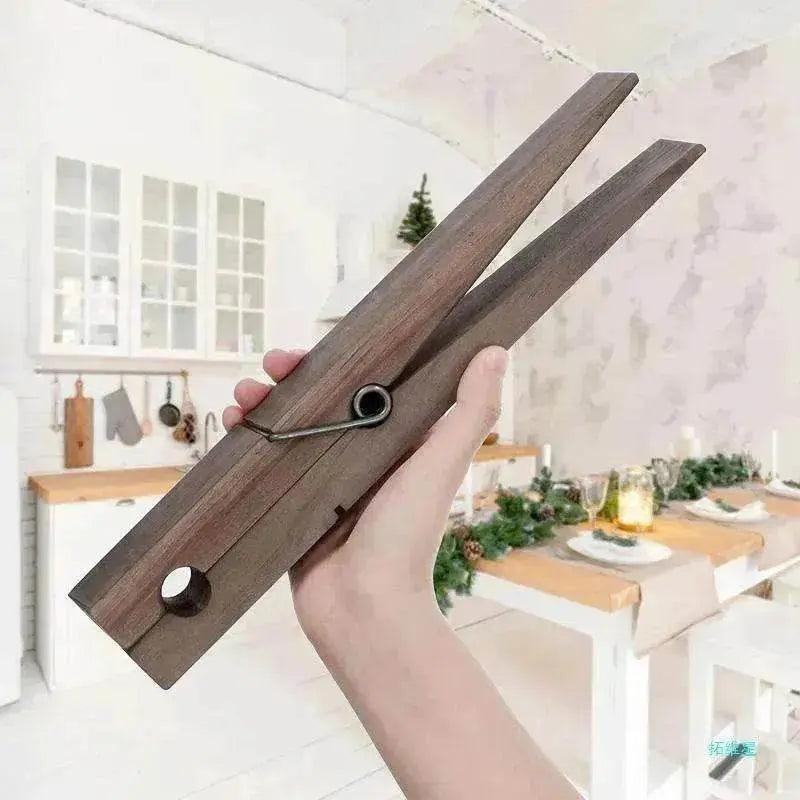 Large Wood Clothespin Bath Towel Holder