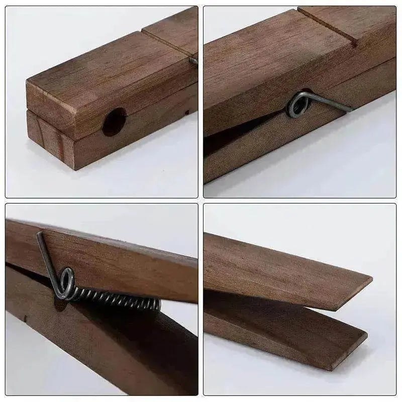 Large Wood Clothespin Bath Towel Holder
