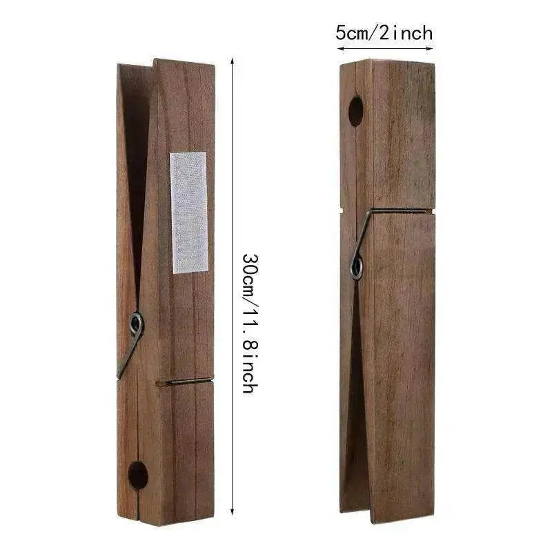 Large Wood Clothespin Bath Towel Holder