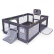 Large Baby Playpen with Mat and Ocean Balls-Dark gray