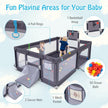 Large Baby Playpen with Mat and Ocean Balls-Dark gray
