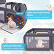 Large Baby Playpen with Mat and Ocean Balls-Dark gray